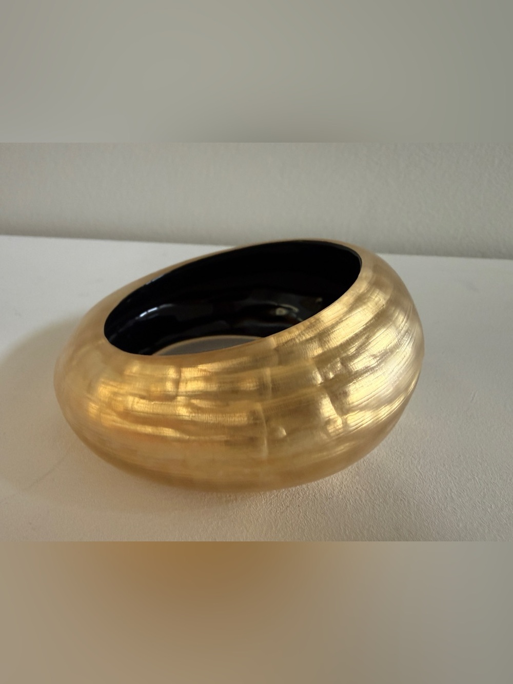 ALEXIS BITTAR Puffy Tapered Bangle Bracelet Size M/L Gold